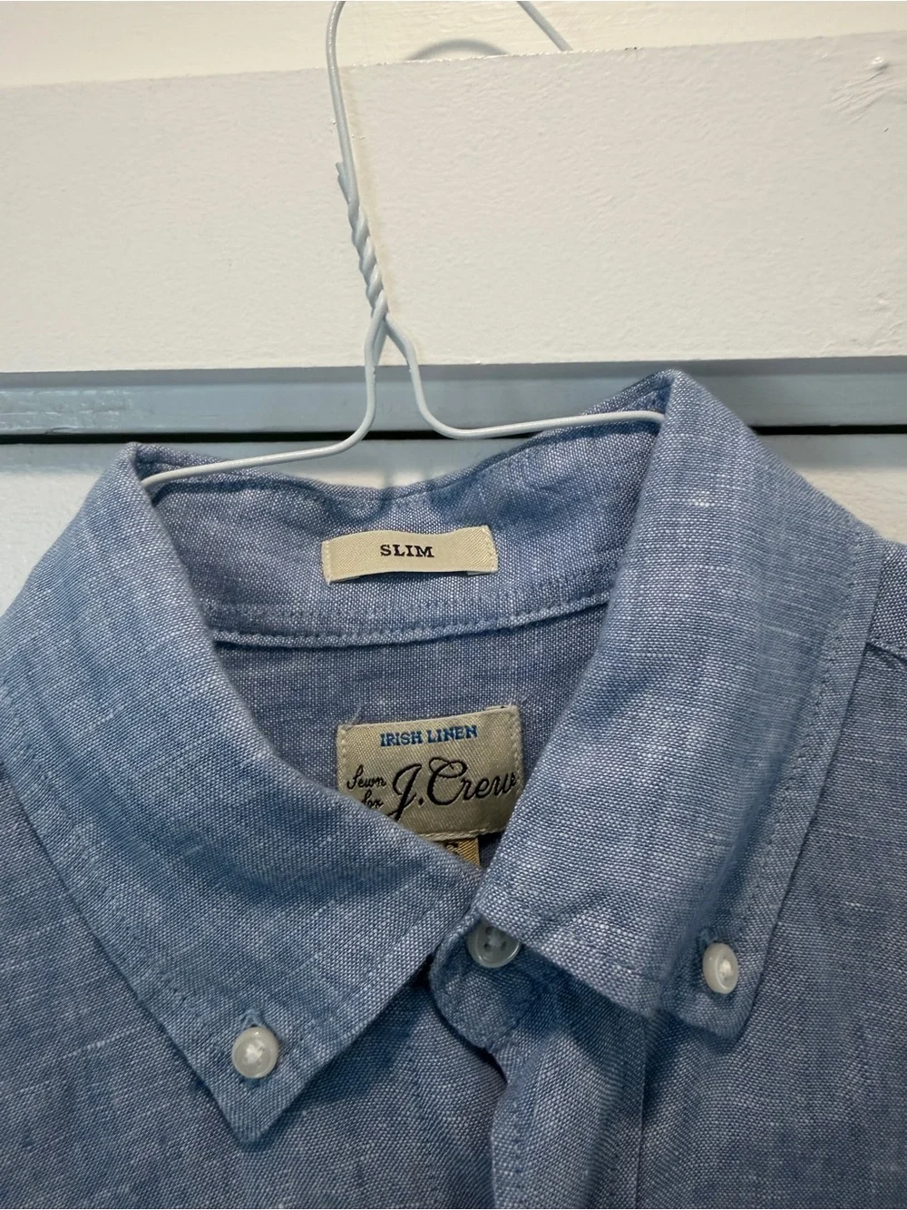 J. Crew Men's Linen Button-Down Shirt in Blue